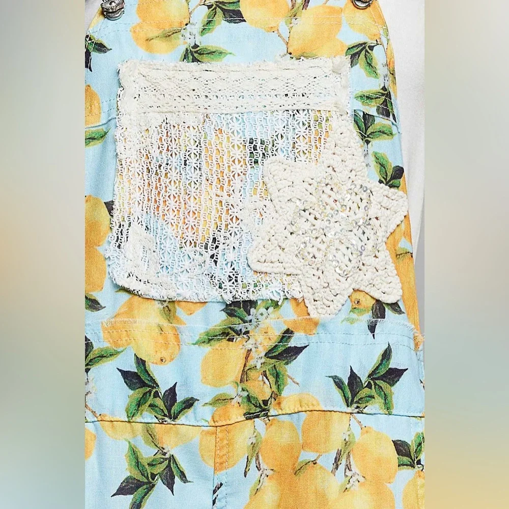 POL Summer/Spring Collection Laced Patchwork Overalls Detailing - Picture 6 of 6